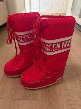 Moon Boot Kids Red Insulated Snow Boots